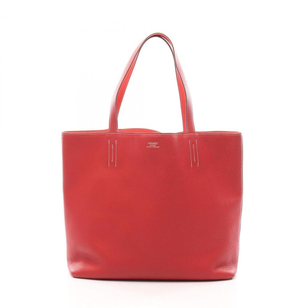 Hermes Double Sens 45 Reversible Tote Bag/Handbag in Rouge Casaque and Rose J...